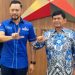 Ketua Umum Partai Demokrat, Agus Harimurti Yudhoyono (AHY) bersama Cawagub Syafril Nursal.