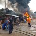Situasi kebakaran gudang minyak diduga ilegal yang berlokasi di Pijoan. (Foto: jambiprima.com/subahan)